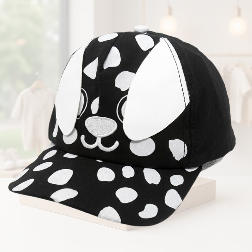 Boné Infantil Mundo Animal Dálmata Com Orelha 3D Chapéu Moda Infantil Boné com Orelha Cachorro