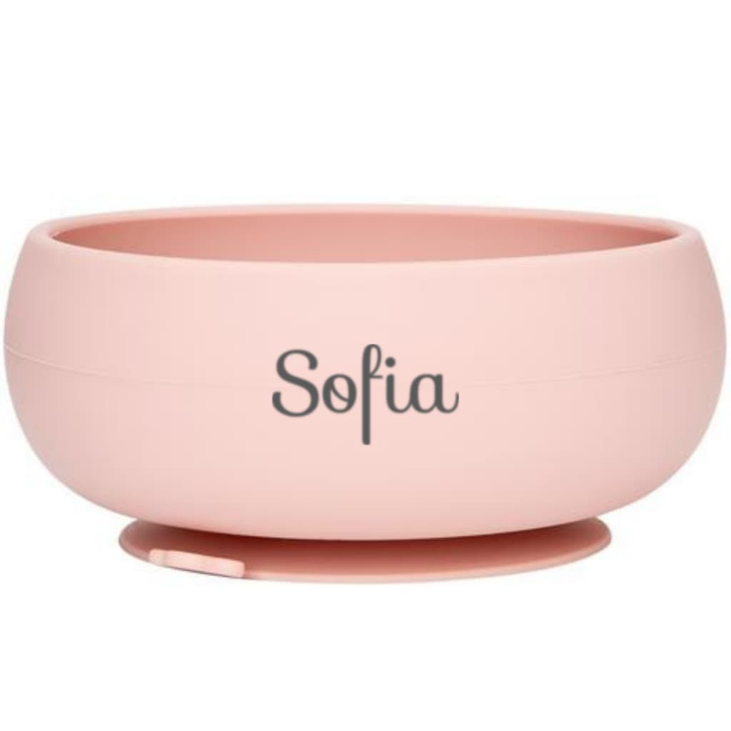 Pratinho Fundo Bebê Bowl Em Silicone Com Nome Buba Cloudy