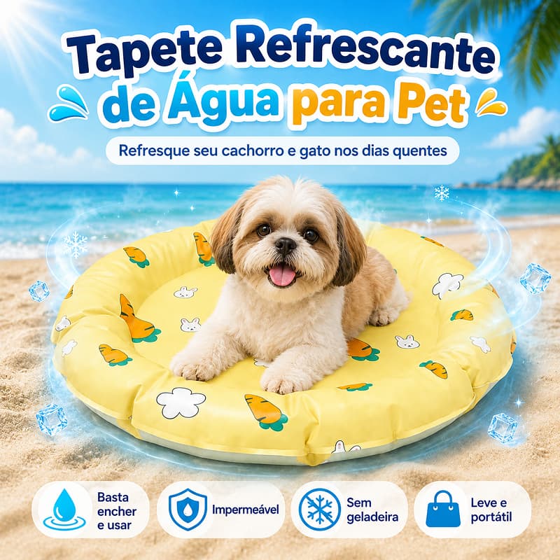 Tapete Gelado para Pet 55x55cm Resfriamento Rápido Refrescante Cães e Gatos Resistente