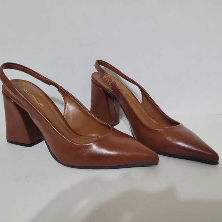 Scarpin Feminino em Salto 8,5CM NAPA INTENSE CARAMELO Moda Luxo Promoção