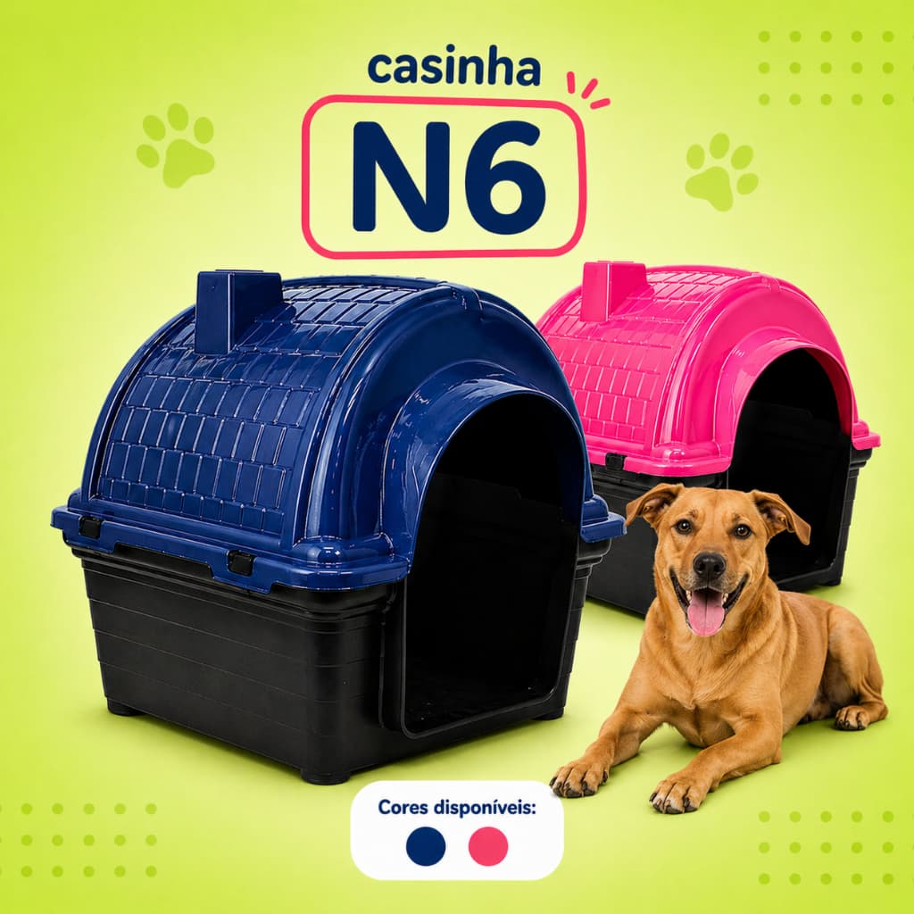 Casinha de Cachorro N6 Para Cachorro De Médio Porte