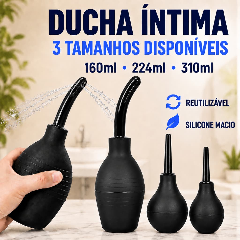 Ducha Higiênica Íntima Chuca Silicone Reutilizável com Bico Flexível 160ml 220ml 310ml Higiene Íntima Suave