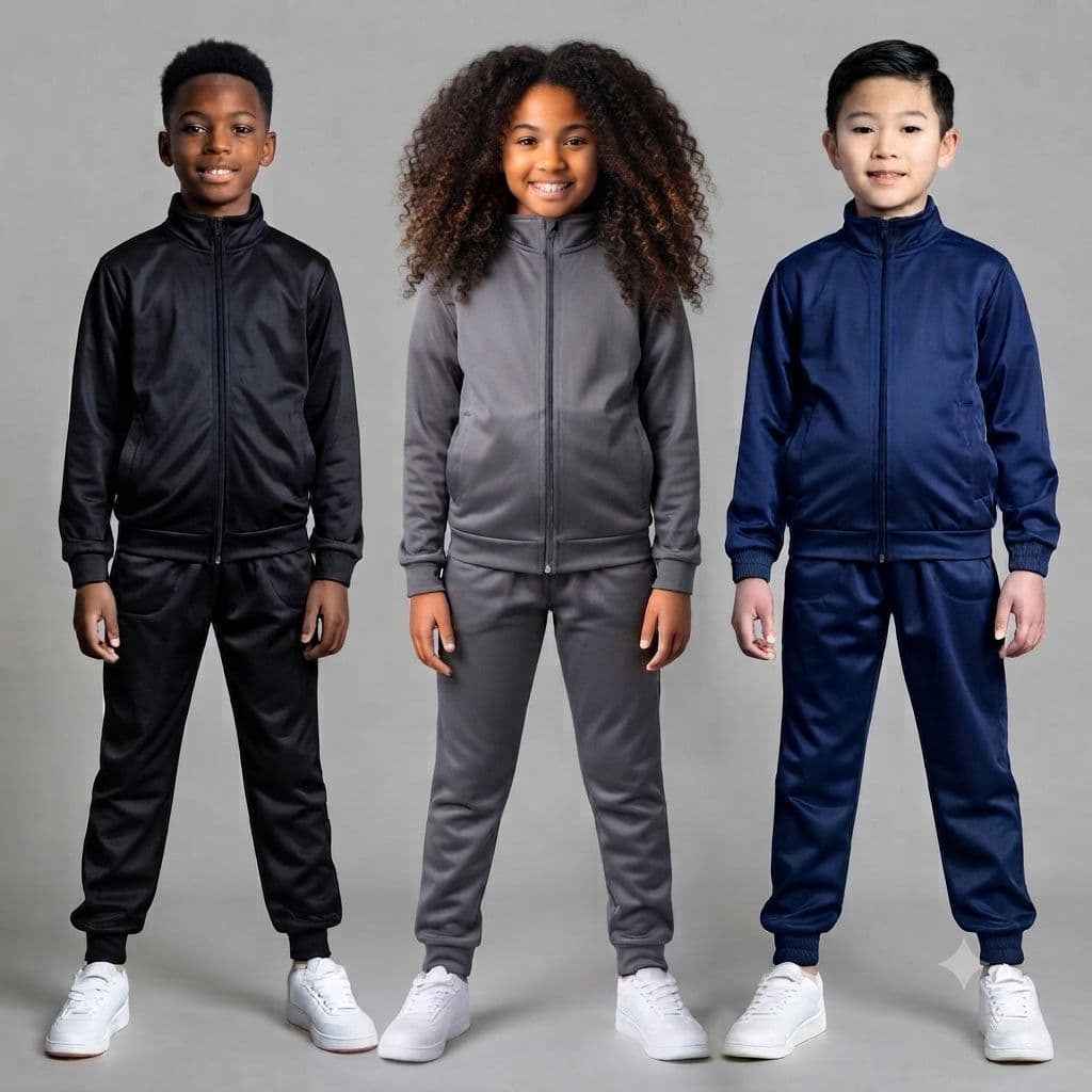 Kit 3 conjunto Infantil e Juvenil Unissex Escolar 3 Jaqueta+ 3 Calça Premium