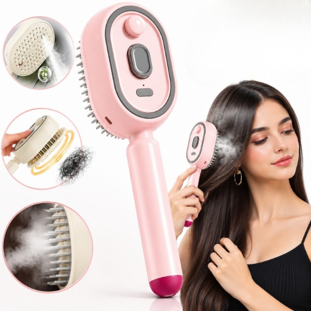 Escova De Cabelo Eletrica A Vapor Recarregavel Pente De Massagem Capilar Anti Queda Spray De Nevoa