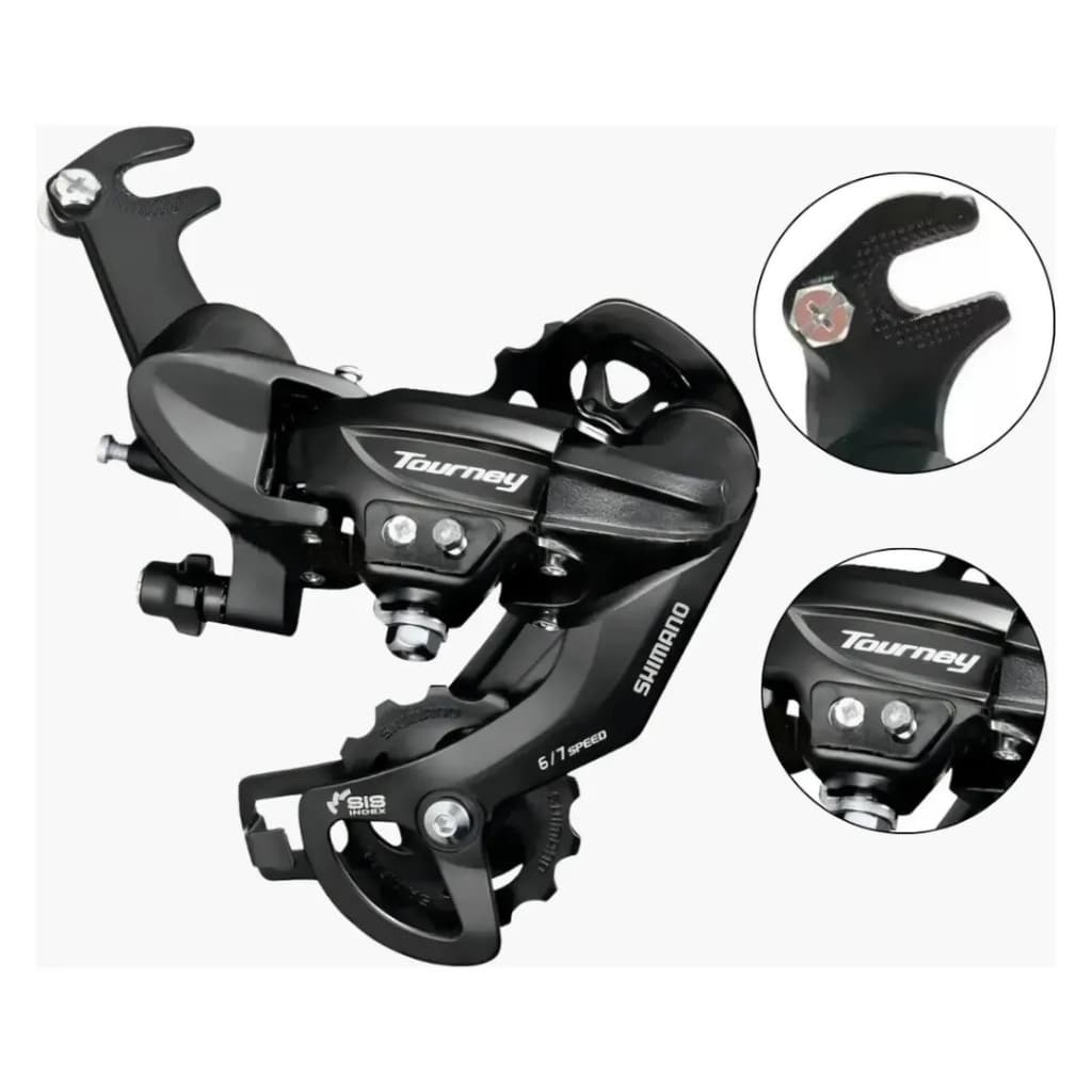 Câmbio Traseiro Shimano Tourney Ty300 C/ Gancheira Bike 7-8v