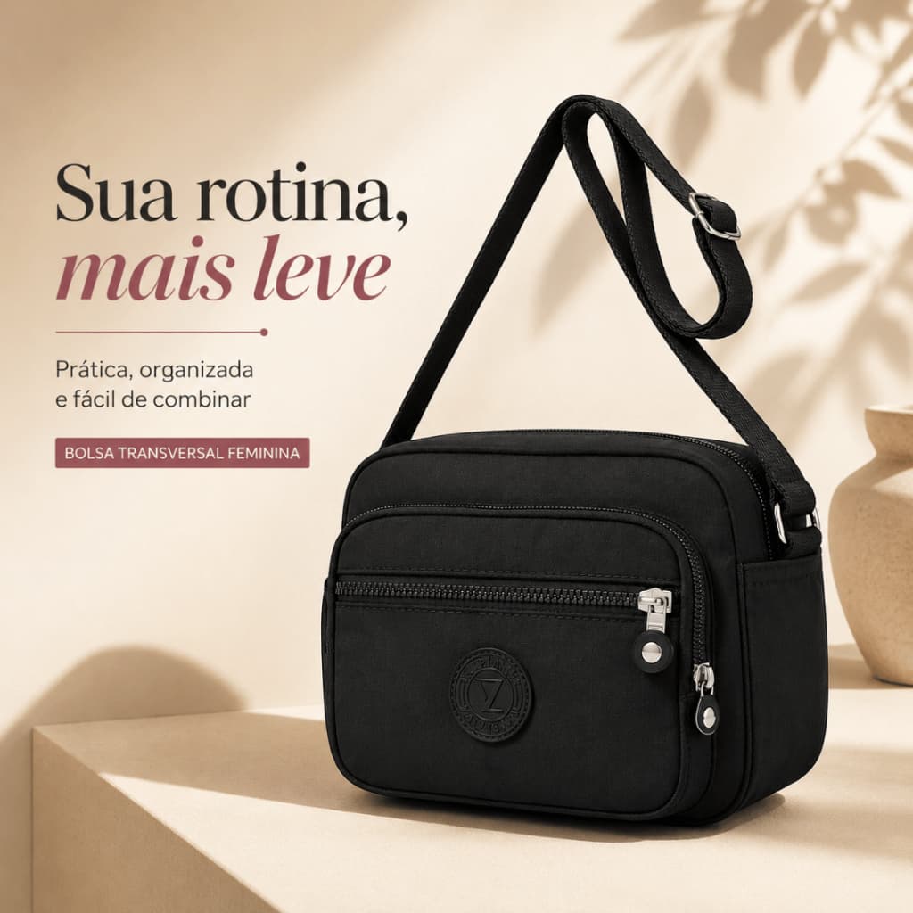 Bolsa Feminina Casual de Ombro Alça Transversal Trabalho Academia Resistente Espaçosa