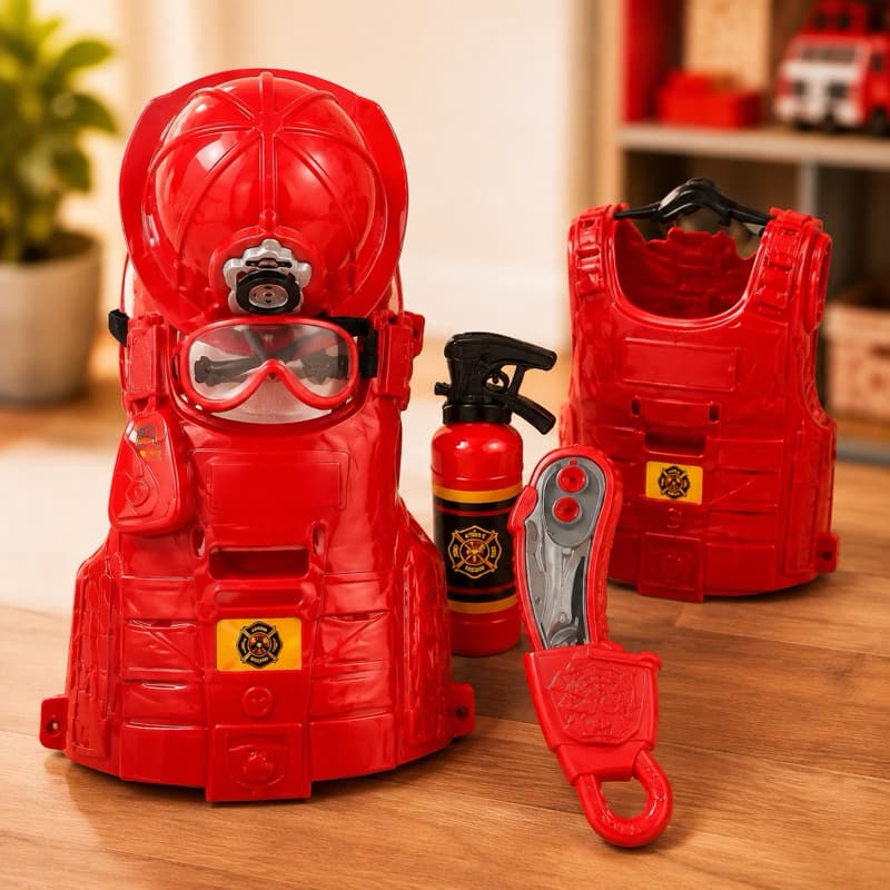 FANTASIA INFANTIL BOMBEIRO Policial Militar Kit Completo Brinquedo Colete Capacete Acessórios