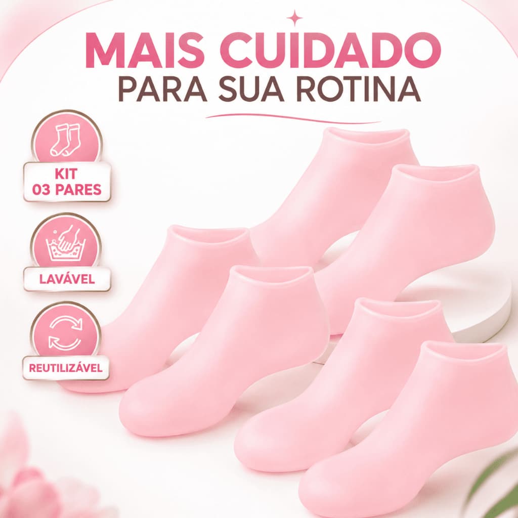 Meias Cuidado com Os Pés Spa Uso Domestico Gel Hidratante Pé Racahado