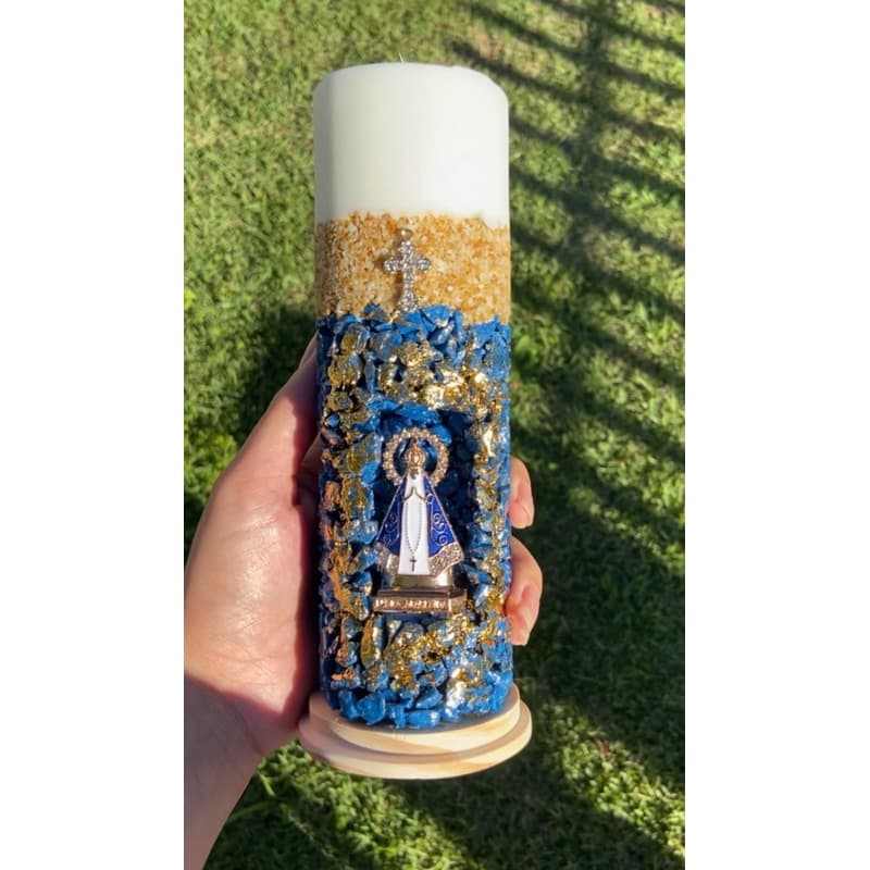 Vela Artesanal Nossa Senhora Aparecida Aromatizada Premium. Vela Oratória Nossa Senhora Aparecida, Vela Aromática