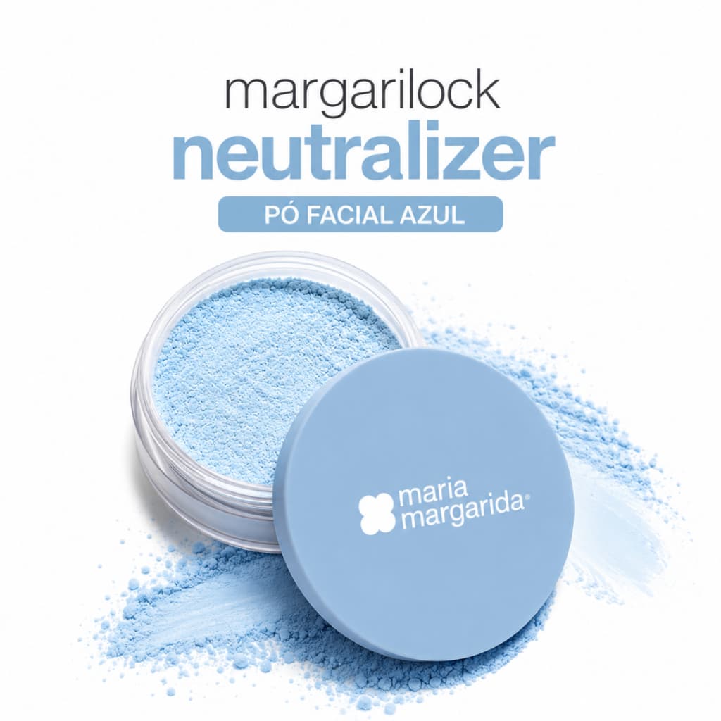 Pó Solto Neutralizador de Tons Alaranjados e Amarelados Margarilock Neutralizer Com Oil Control💙 PÓ NEUTRALIZADOR MARIA
