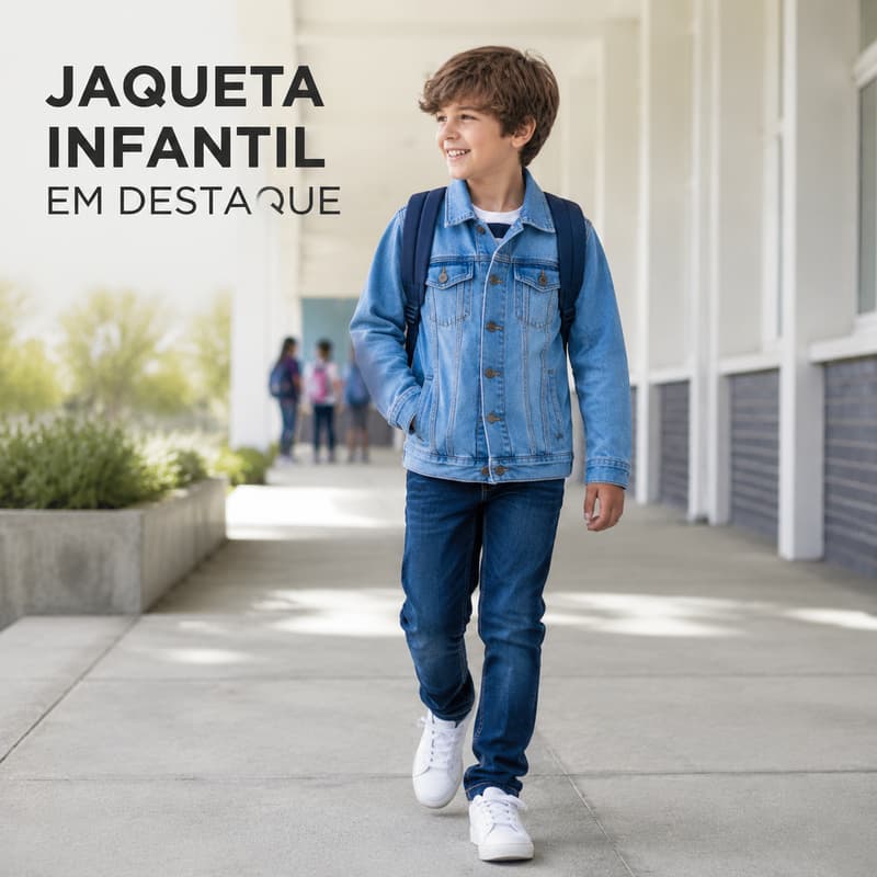 Jaqueta jeans infantil feminino produto importado modelo novo coleção inverno