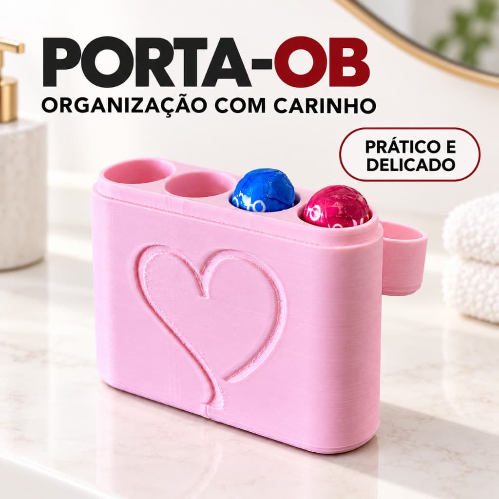 Porta OB Organizador de Absorvente Interno Feminino com 4 Divisórias para Banheiro, Bolsa e Viagem