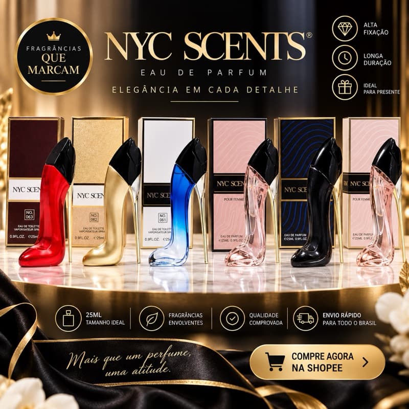 Perfume Sapatinho Feminino 25ml NYC Scents - Fragrância Importada