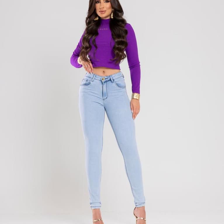 Calça Skinny Feminina Premium Jeans 97% Algodão Modelagem Ajustada
