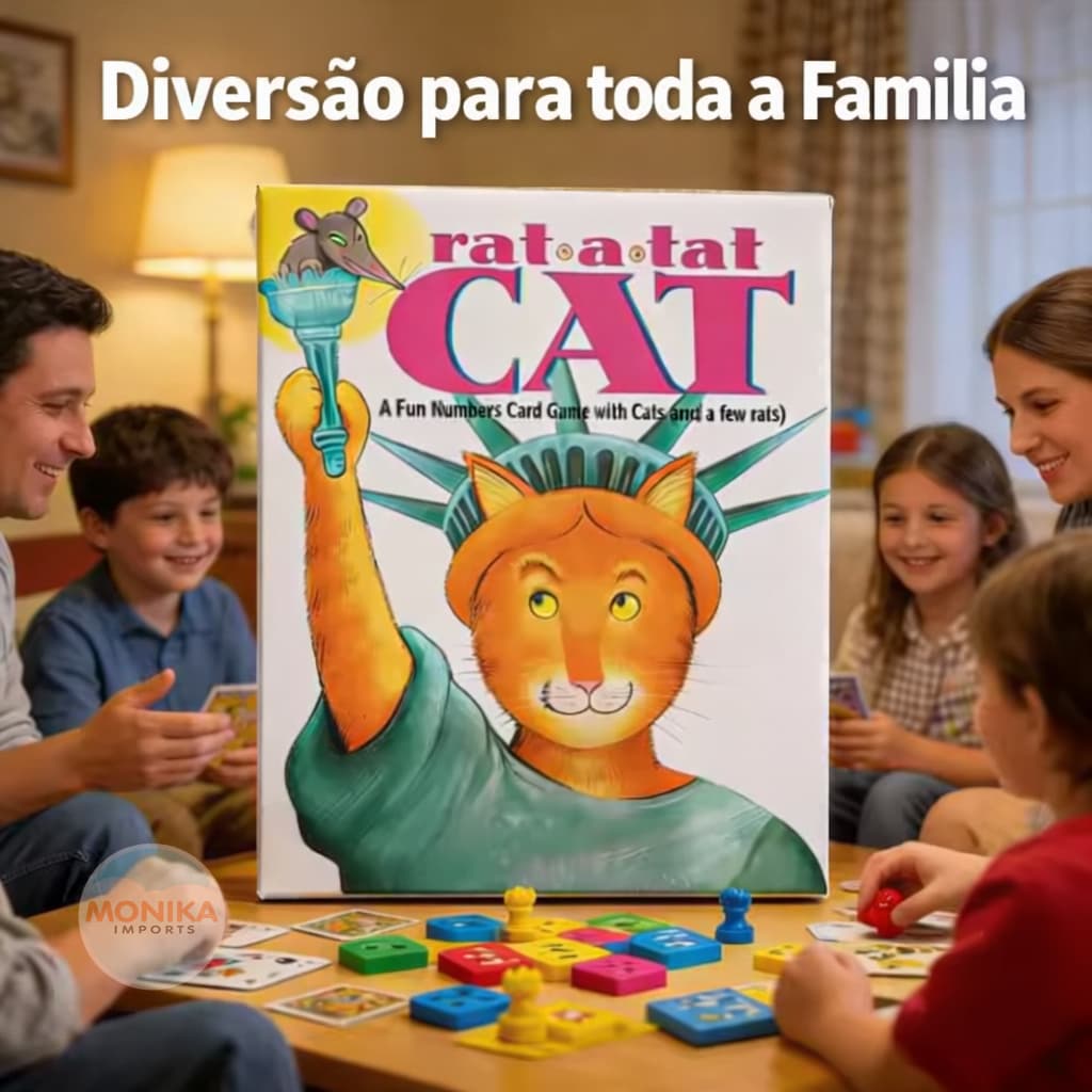 Jogo de Cartas Rat a Tat Cat - Jogo de Memória Divertido com Números para Crianças e Adultos, Diversão em Família