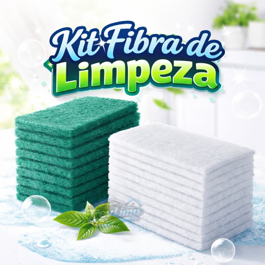 Fibra Esponja Verde e Branca Limpeza Multiuso Abrasiva Kit 20 uniddades