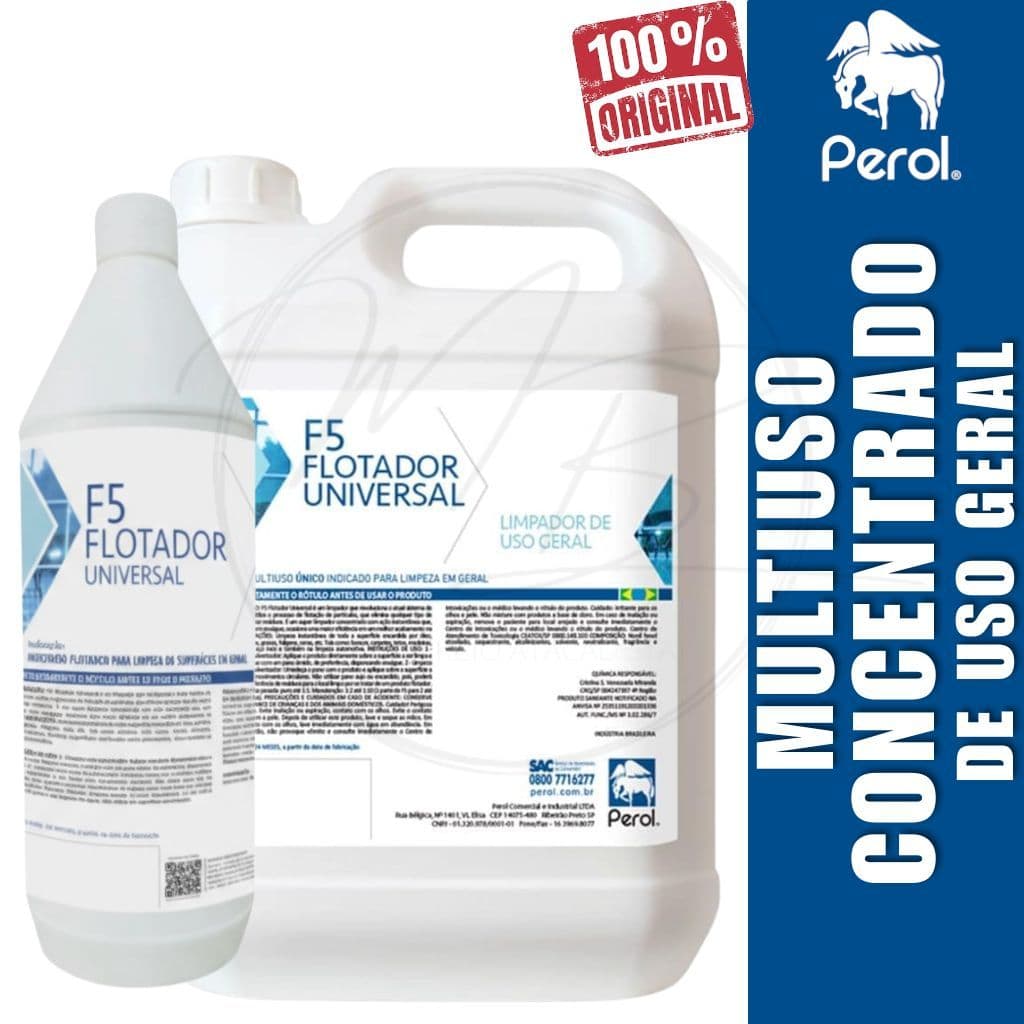 Flotador Multiuso Concentrado 5L Perol F05 Remove Gordura Encardido e Manchas - Sem Enxágue