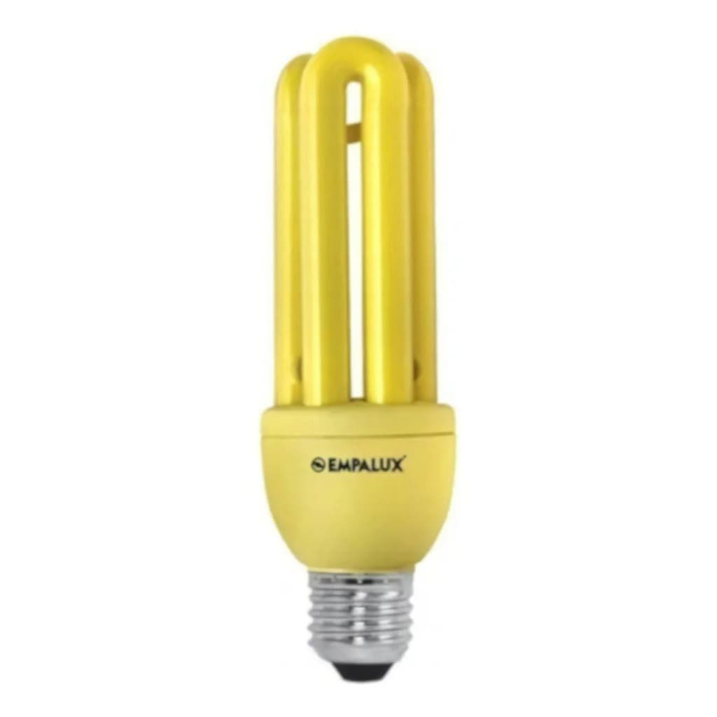 Lâmpada Fluorescente 25w E27 Cor Amarela Anti Inseto Empalux Lâmpada