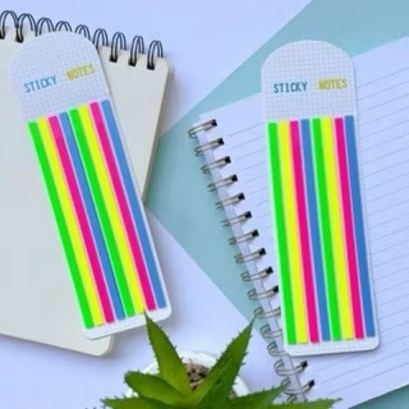 Kit Marcadores de Página Adesivos Neon fita