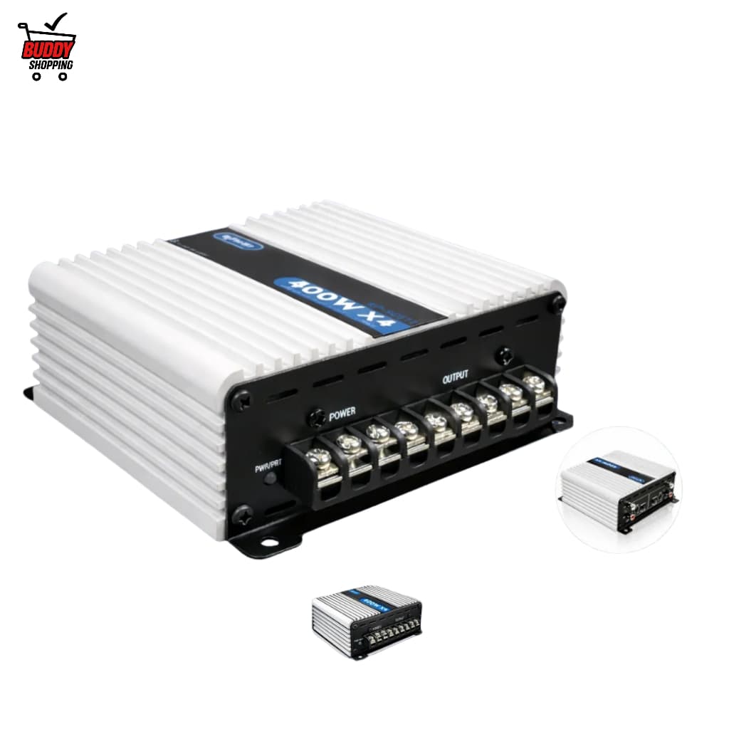Módulo Amplificador Som Automotivo Knup 400W RMS Classe D Alumínio Prata 153x124mm 4 Canais