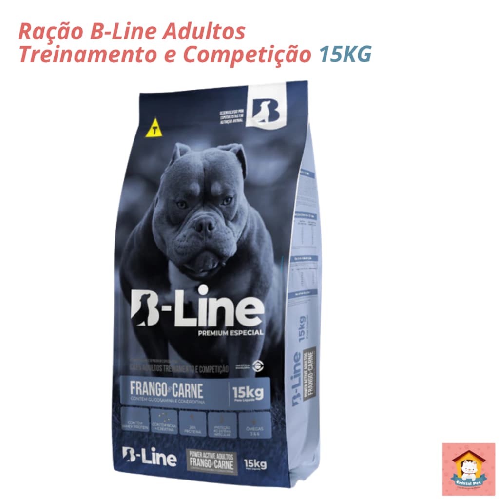 Ração BLine power training Adultos Treinamento Competição 15kg Frango  Carne Whey Protein BCAA