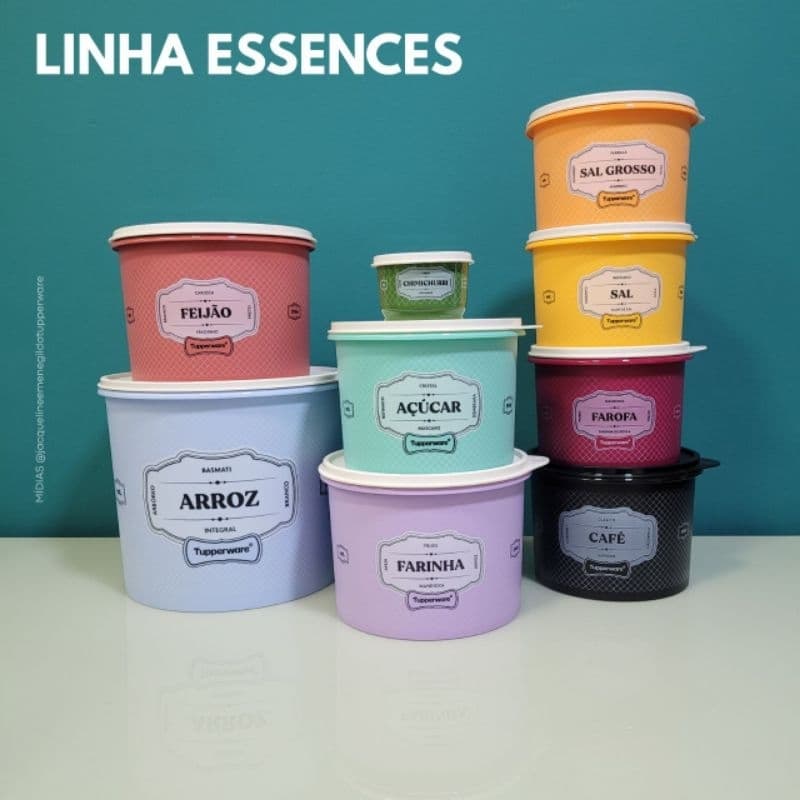 Tupperware Linha de Caixas Essences Retrô Armazenar Pote Caixa Cozinha Arroz Feijão Sal Açúcar Café Farinha Kit