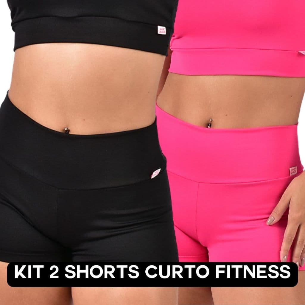 Kit 2 Shorts Feminino Academia Zero Transparência Cintura Alta Suplex Fitness