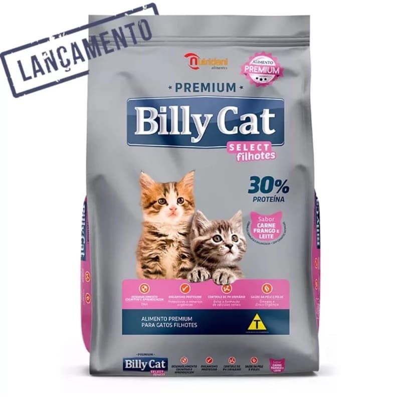 Ração Billy cat filhote sabor carne, frango e leite 1kg