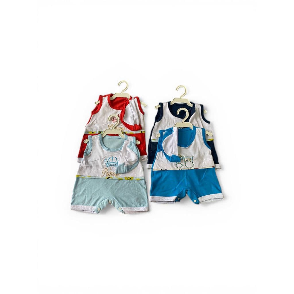 macacao curto infantil rn kit com 2 menino