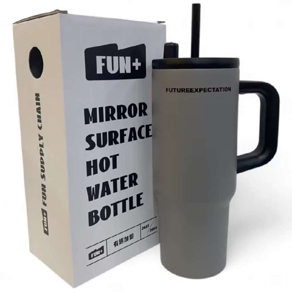 Copo Térmico com Tampa e Alça – 710ml | FUTUREEXPECTATION Inox 059 cinza