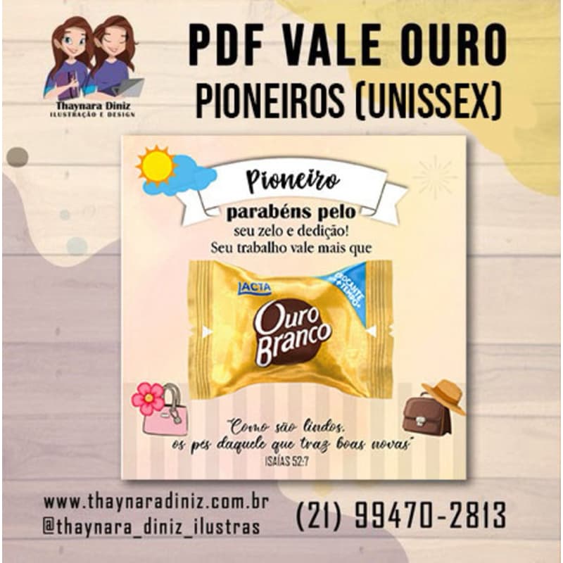 Cartão Pioneiros unissex - Seu trabalho Vale Ouro
