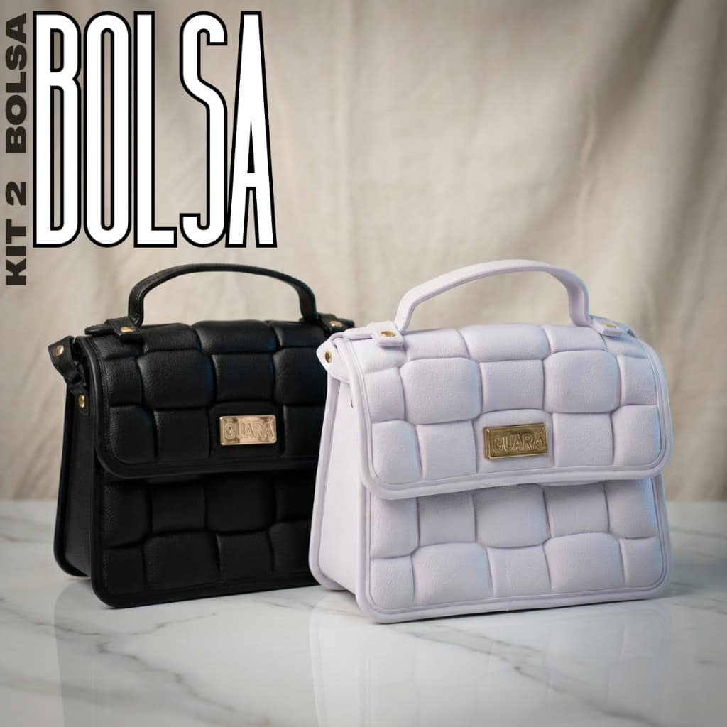 Kit 2 Bolsa Feminina Transversal Estilo Minimalista Retangular com Alça Removível e Elegante