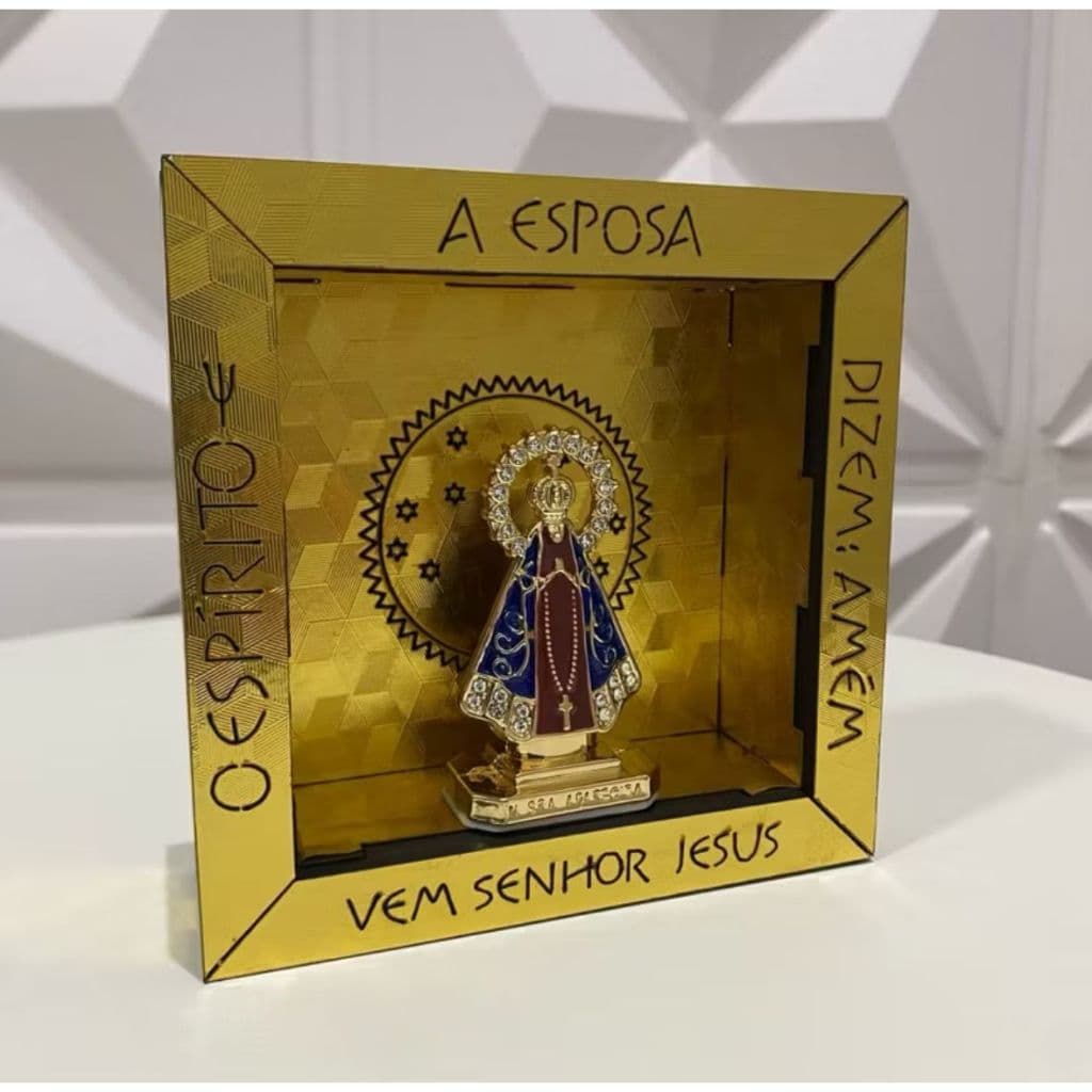 Nicho Nossa Senhora Aparecida – Réplica ao Original da Basílica | Dourado Luxo Decorativo