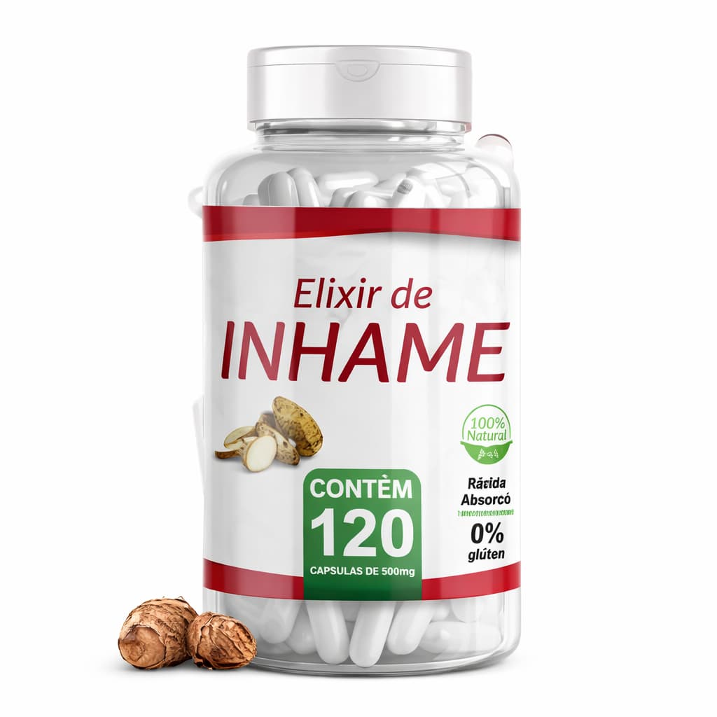 Elixir de Inhame 120 Cápsulas de 500 mg -100% Natural