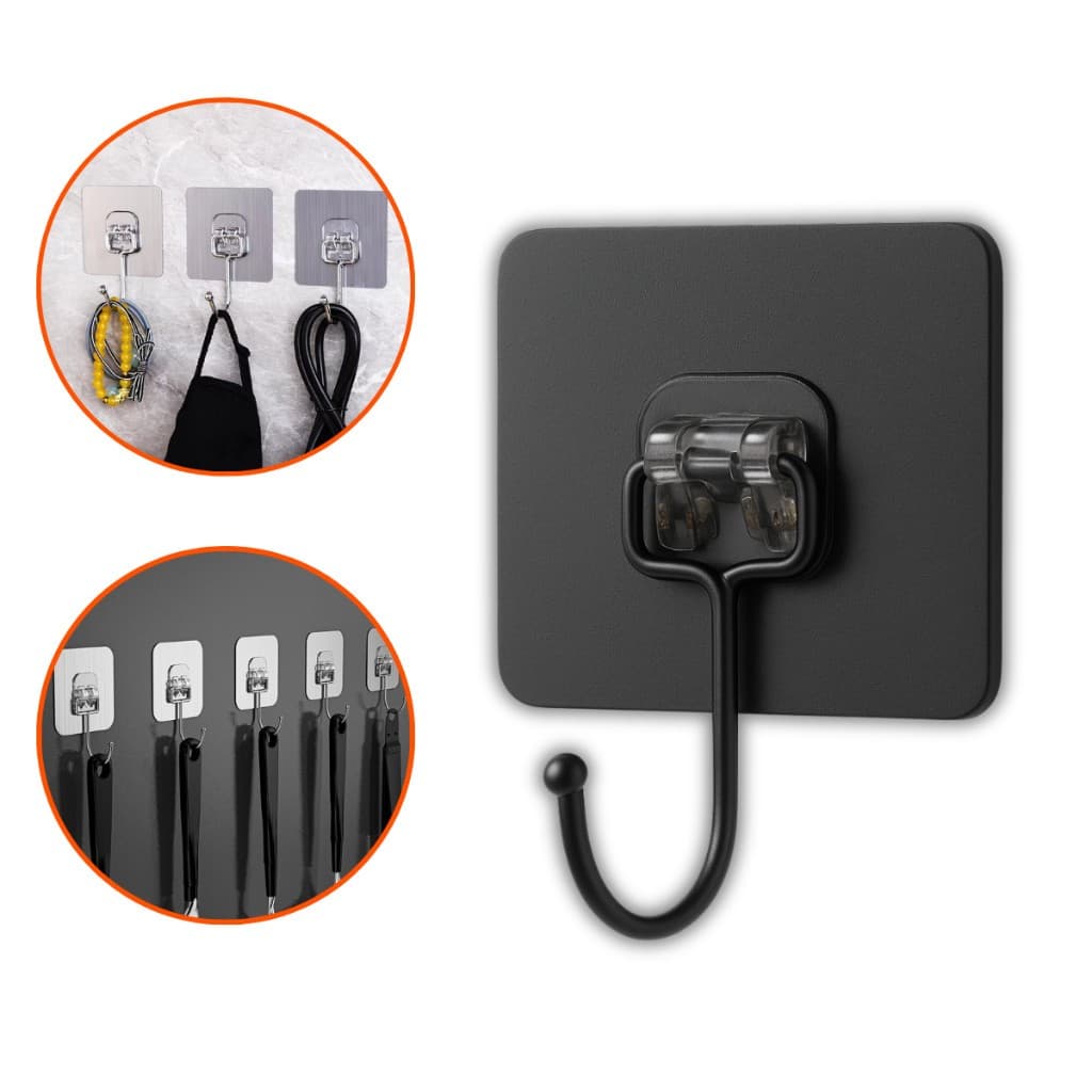 Kit 6 Ganchos Adesivos Parede Universais Autocolante Cozinha Quarto Banheiro Multi Organizador