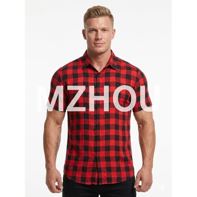 camisa social manga curta xadrez festa junina viscolinho slim confortável respirável verão