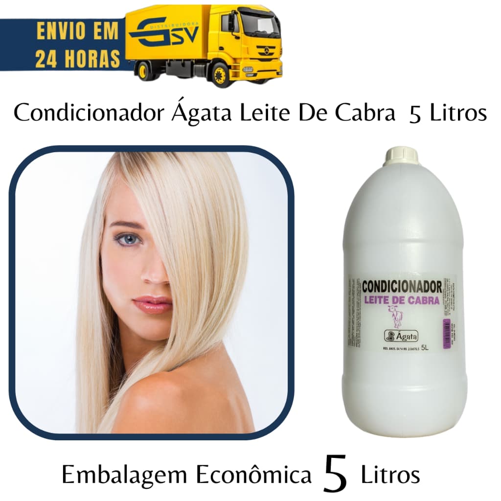 Condicionador Ágata Leite De Cabra 5 Litros - Condicionador Galão 5 Litros Leite De Cabra - Galão