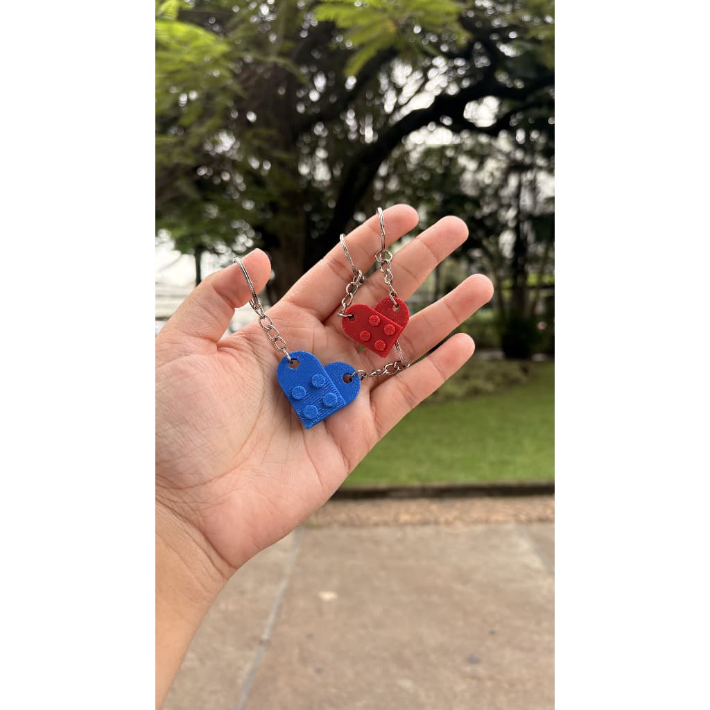 🧱 Chaveiro Coração Lego - O Par Perfeito para Casais e Amigos 🧩