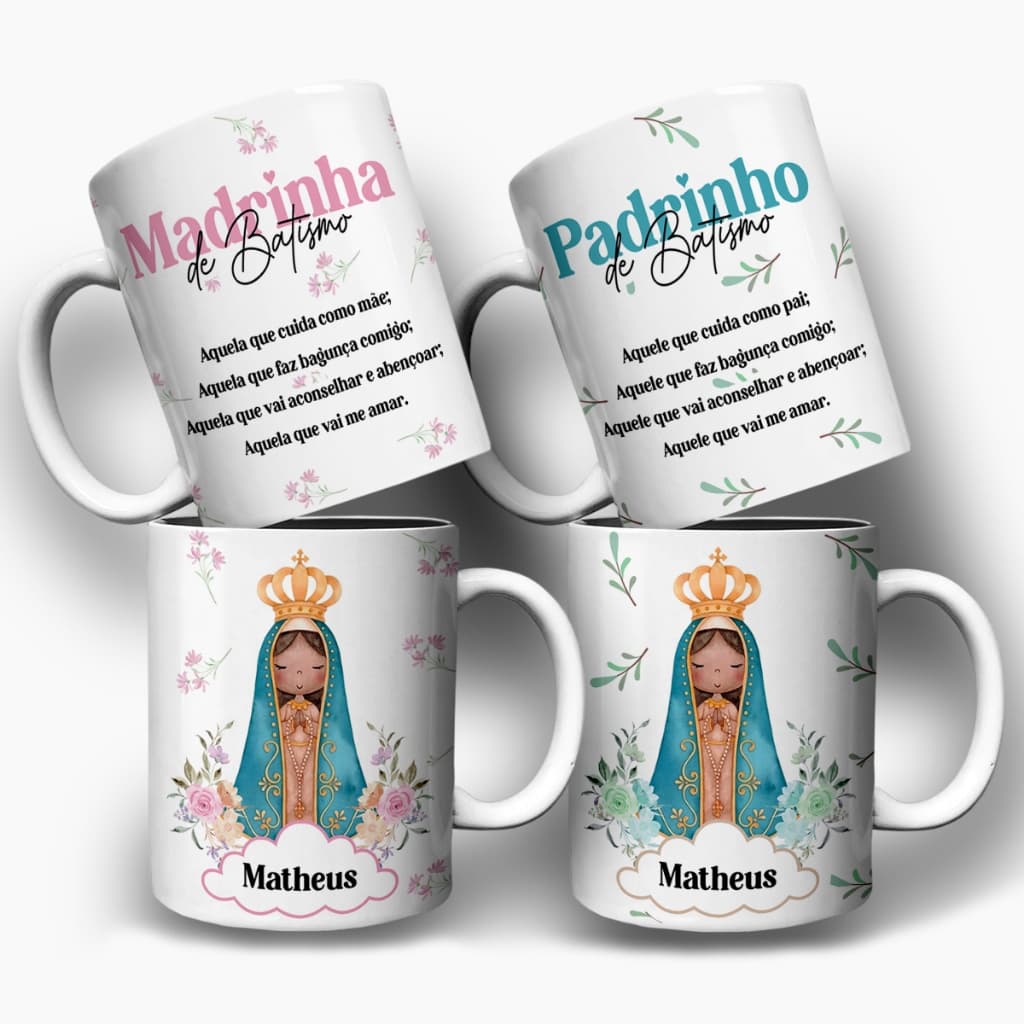 Caneca Personalizada Dinda/ Dindo Nossa Senhora Aparecida