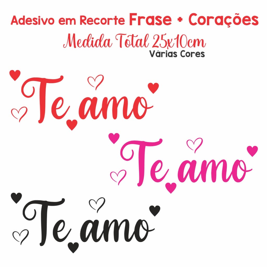 Adesivo Personalizado para Balões e Superfícies lisas  Te Amo 1uni - Cores