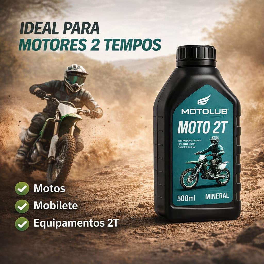 Óleo 2T Lubrificante 2 Tempos Moto Roçadeira – Alta Lubrificação e Desempenho 500ml