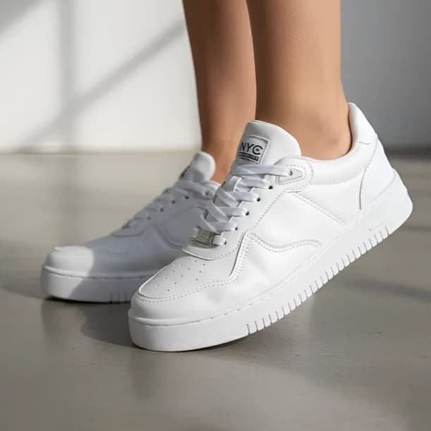 Tenis Feminino Masculino Branco Casual JS Shoes Confortavel Envio Imediato