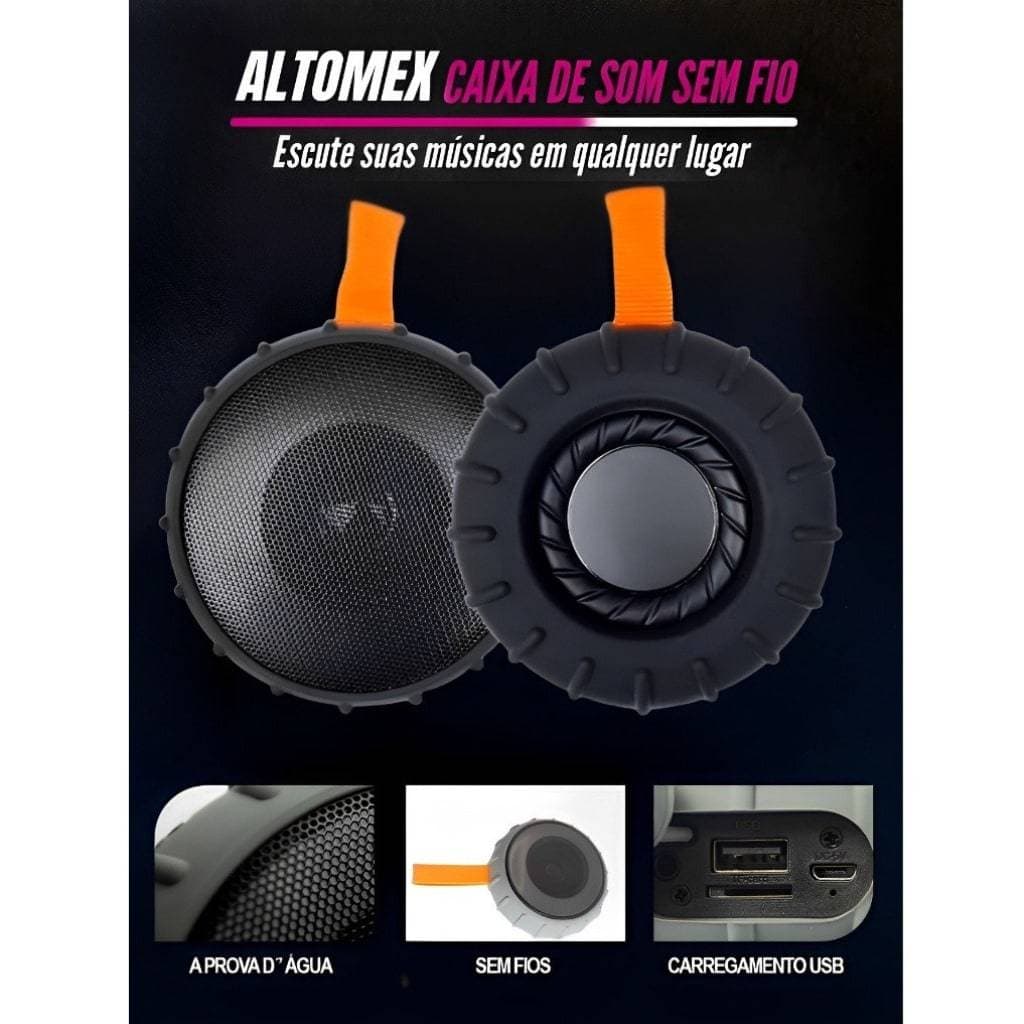 Caixa de Som Bluetooth a Prova D'água