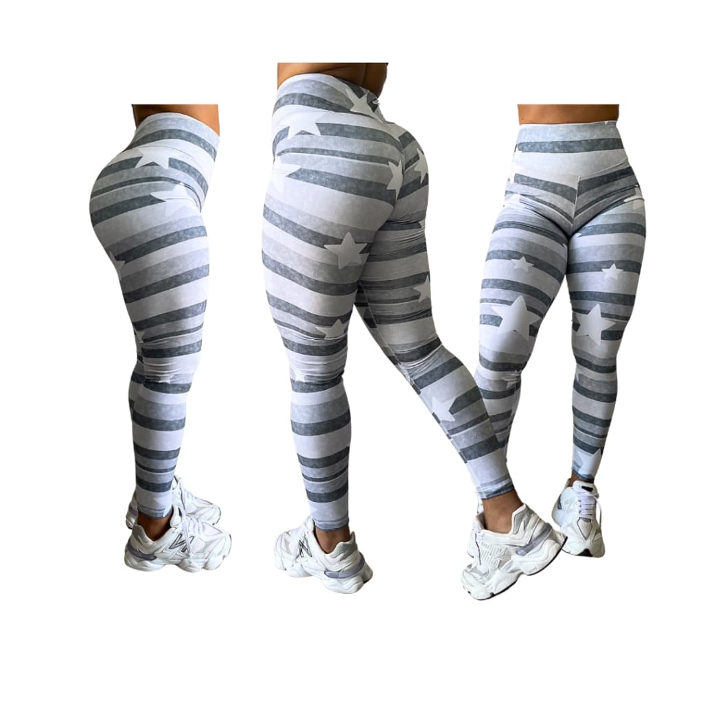 Calça Legging Feminina Estampada Cintura Alta Academia Fitness Compressão