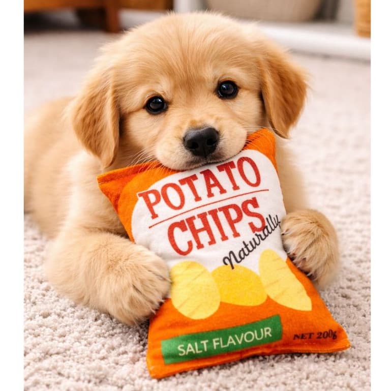 Brinquedo Moderdor Macio para Cachorros Potato chips Pélucia para Pets