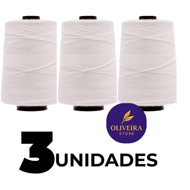 Kit 3 Linha Fio Para Máquina De Sacaria Poliéster