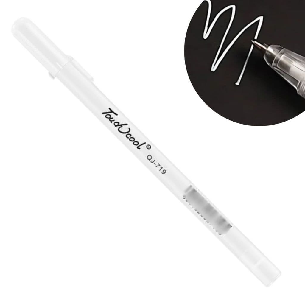 Caneta Gel Touch Cool Branca Ponta 0.8 Profissional 1un/2un/3un