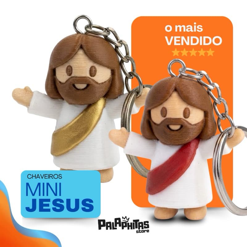 Chaveiro Mini Jesus Estilo Chibi - pascoa Lembrancinha Batizado, Eucaristia e Catequese