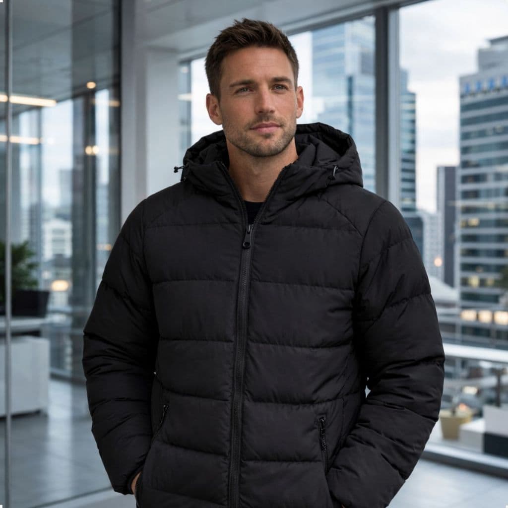Bobojaco Masculina Jaqueta Puffer Impermeável Forrada