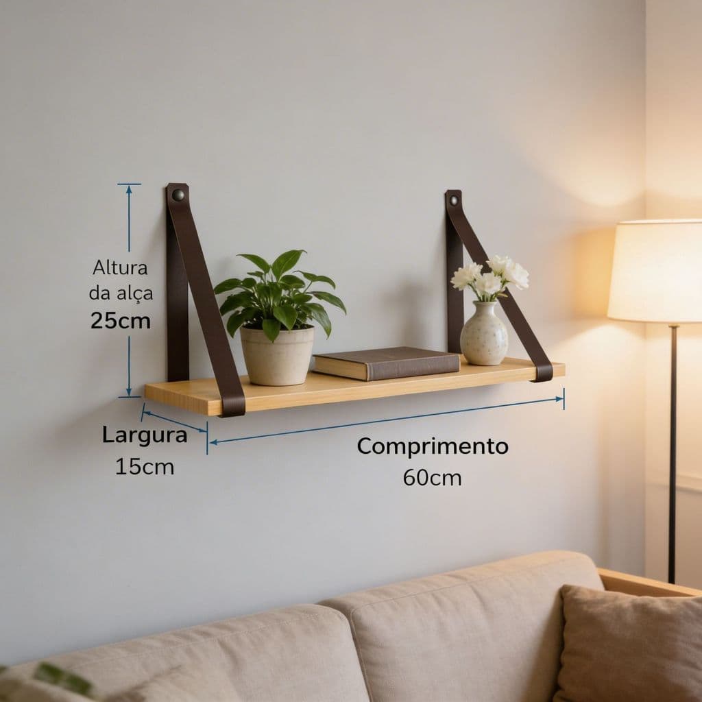 Kit 2 e 4 Prateleira Rústica Madeira Crua MDF Premium 60x15 cm Decorativa Parede Sala Quarto Cozinha